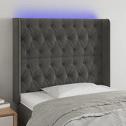 LED uzglavlje tamnosivo 103x16x118/128 cm baršunasto