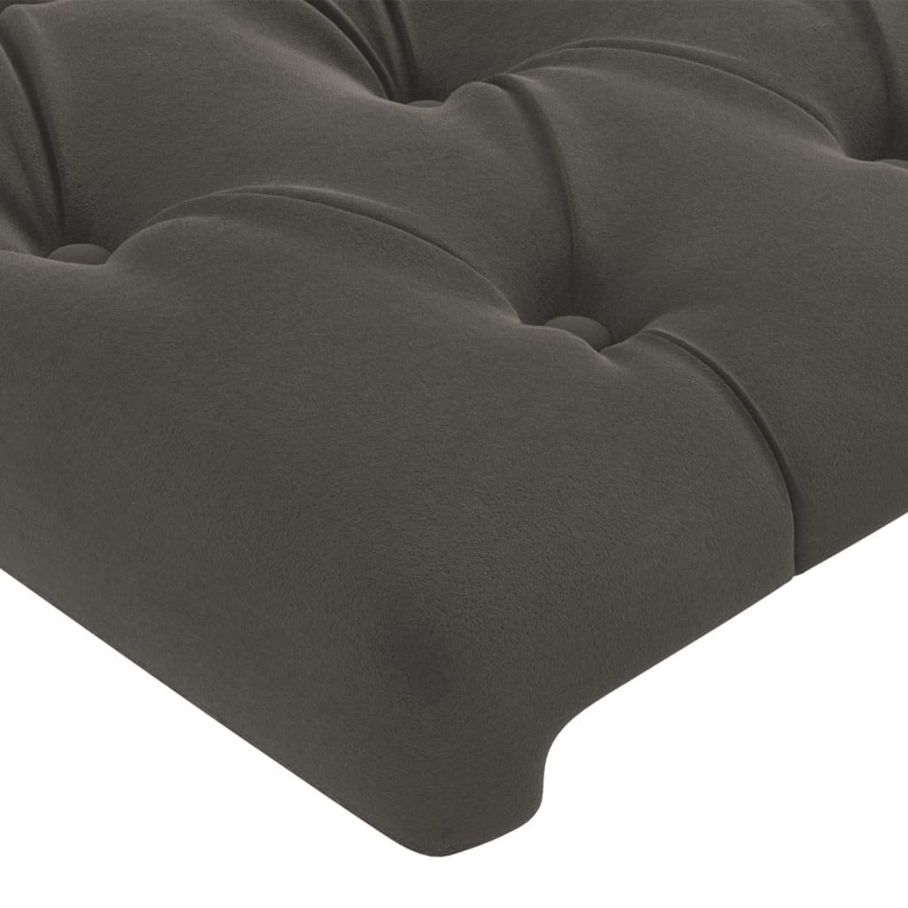 LED uzglavlje tamnosivo 183 x 16 x 118/128 cm baršunasto