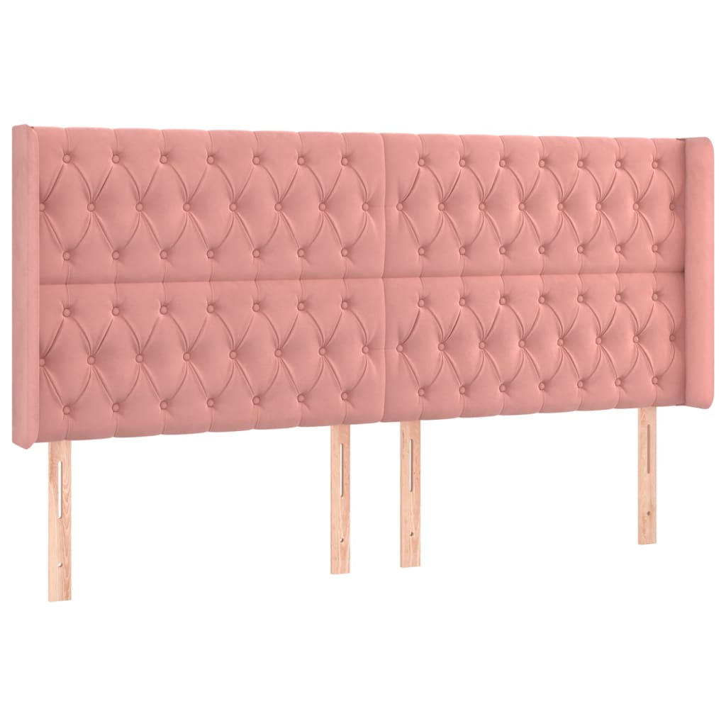 LED uzglavlje ružičasto 183x16x118/128 cm baršunasto