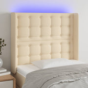 LED uzglavlje krem 83 x 16 x 118/128 cm od tkanine