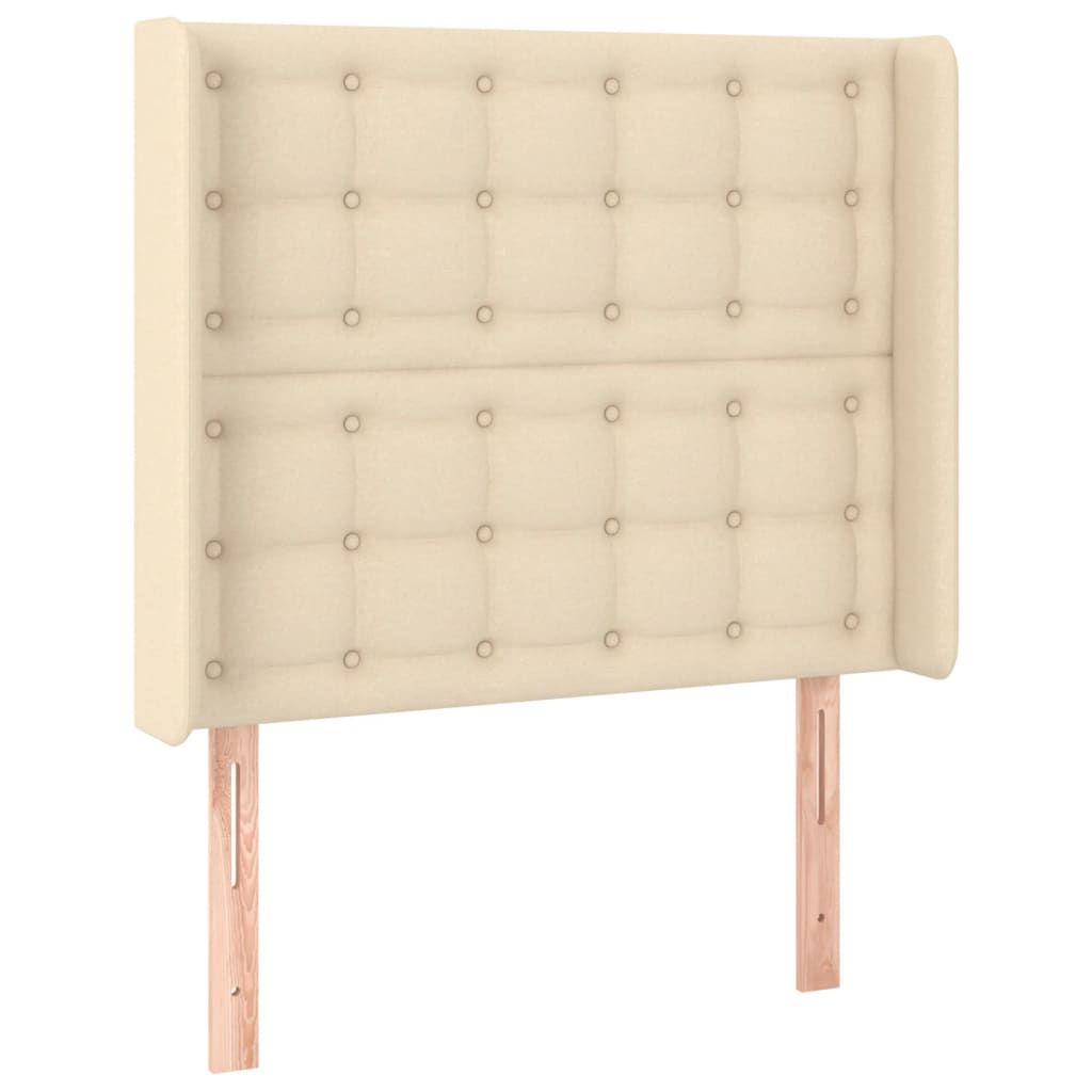 LED uzglavlje krem 103 x 16 x 118/128 cm od tkanine