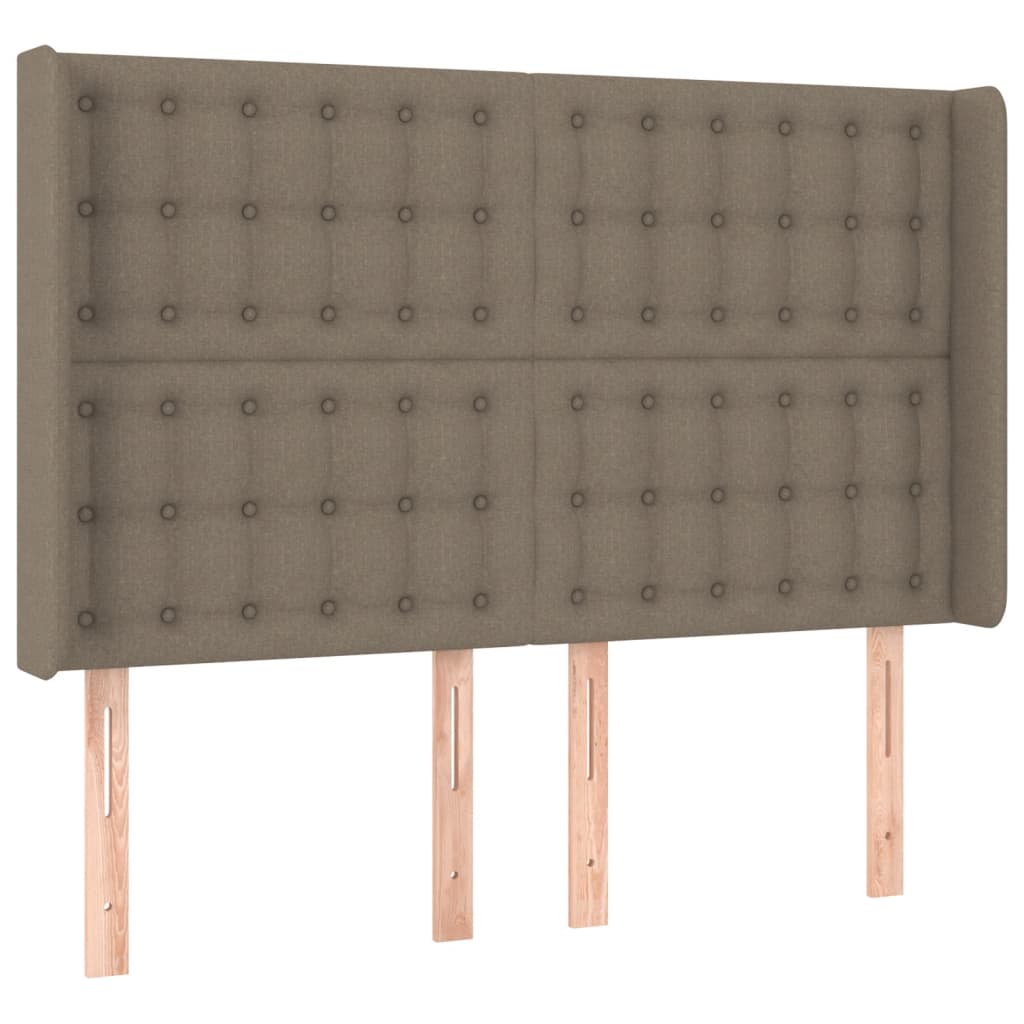 LED uzglavlje smeđesivo 147 x 16 x 118/128 cm od tkanine