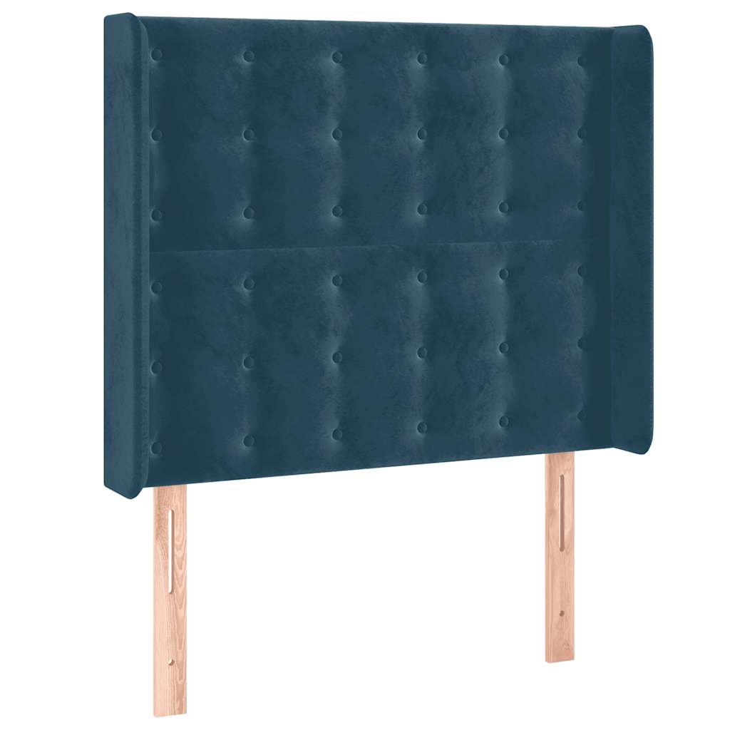 LED uzglavlje tamnoplavo 83x16x118/128 cm baršunasto