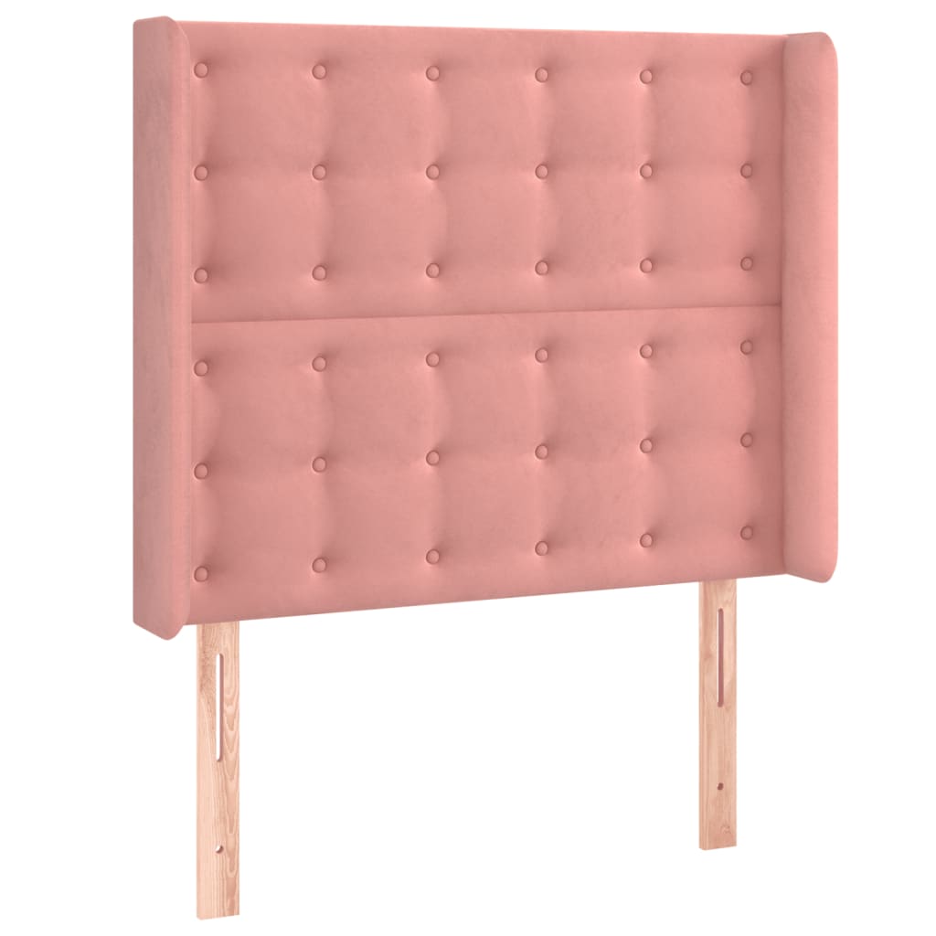 LED uzglavlje ružičasto 83x16x118/128 cm baršunasto