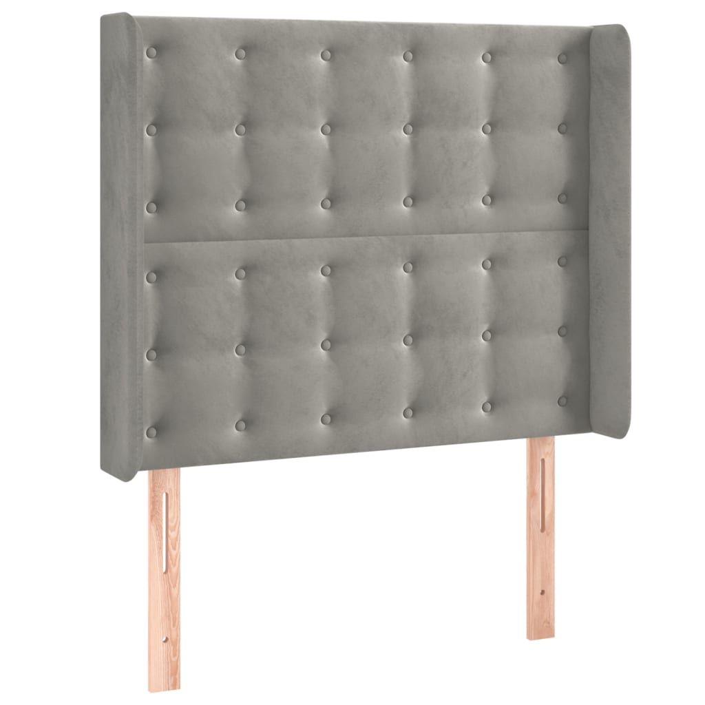 LED uzglavlje svjetlosivo 93 x 16 x 118/128 cm baršunasto