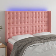 LED uzglavlje ružičasto 147x16x118/128 cm baršunasto