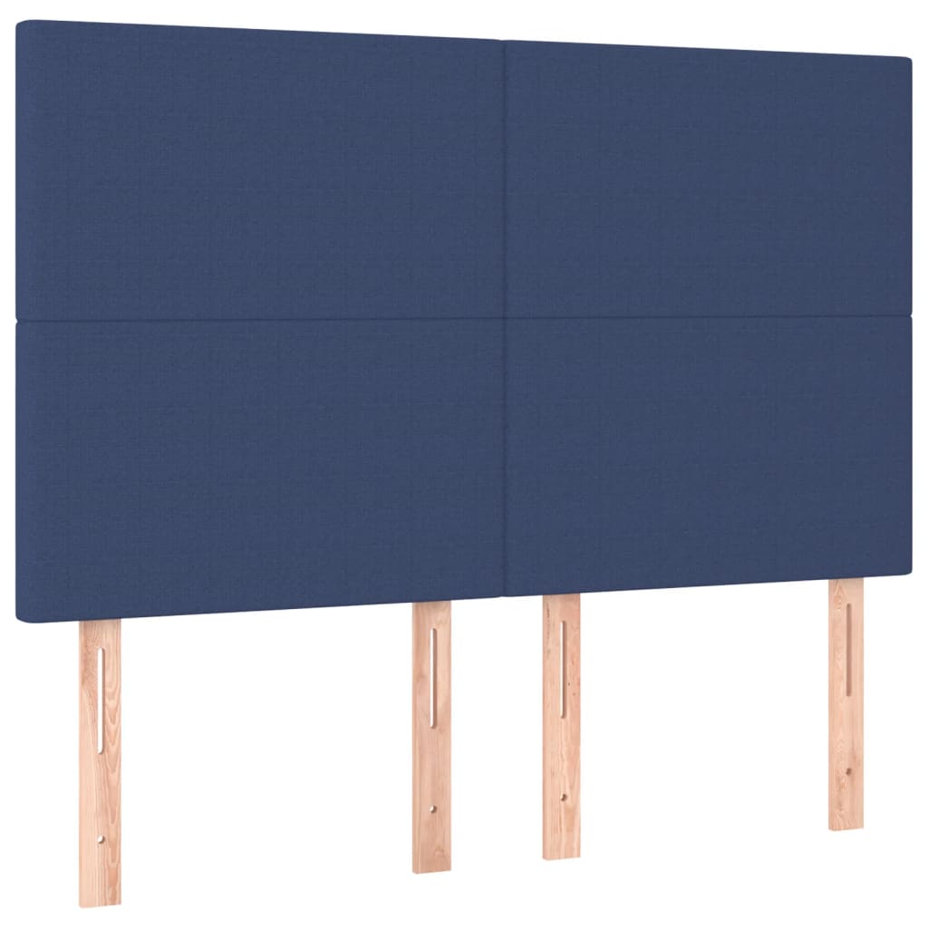 Krevet s oprugama i madracem plavi 140 x 190 cm od tkanine