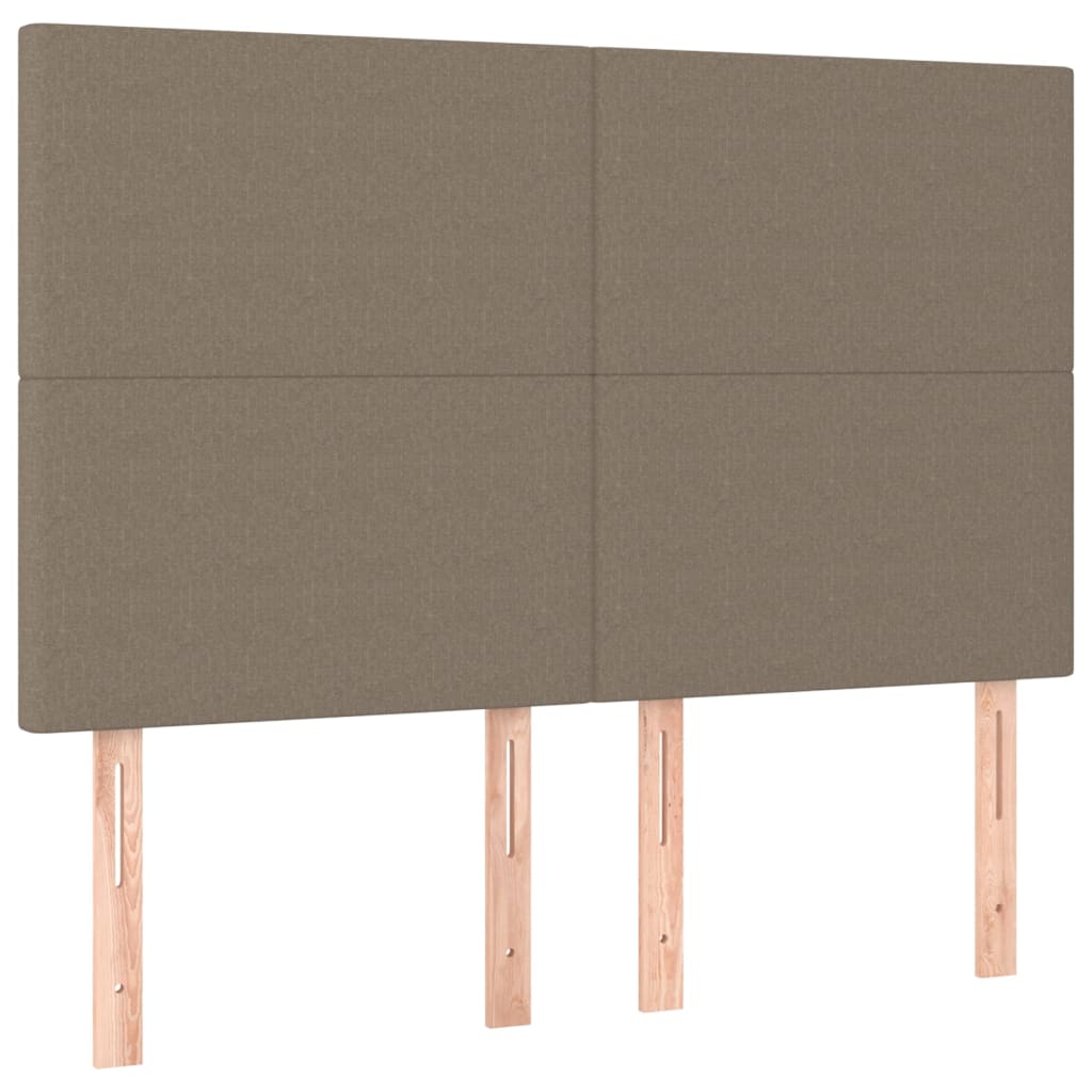 Krevet s oprugama i madracem smeđesivi 140x200 cm tkanina