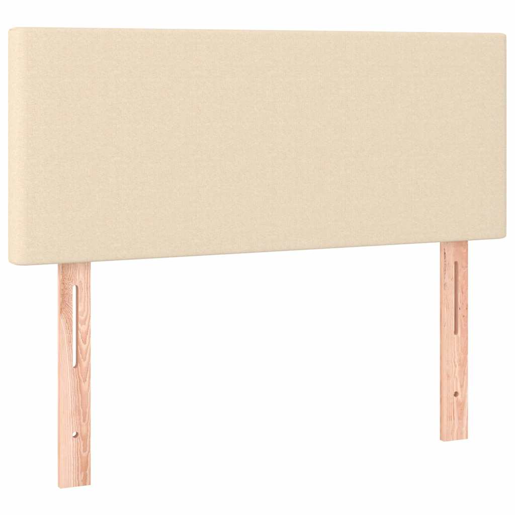 Krevet s oprugama i madracem krem 90 x 190 cm od tkanine