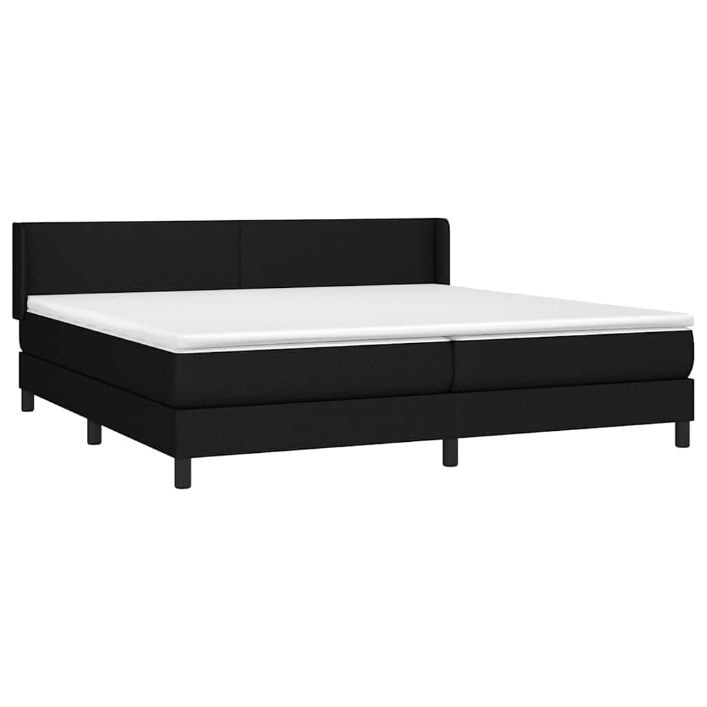 Krevet s oprugama i madracem crni 200x200 cm od tkanine