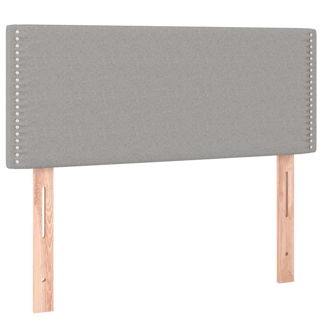 Box spring krevet s madracem svjetlosivi 90x190 cm od tkanine