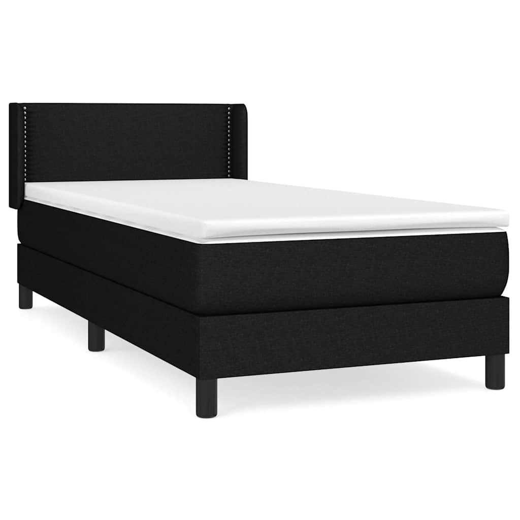 Box spring krevet s madracem crni 90x190 cm od tkanine
