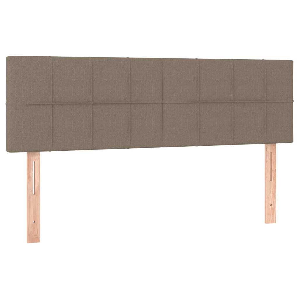 Krevet s oprugama i madracem smeđesivi 140x200 cm tkanina