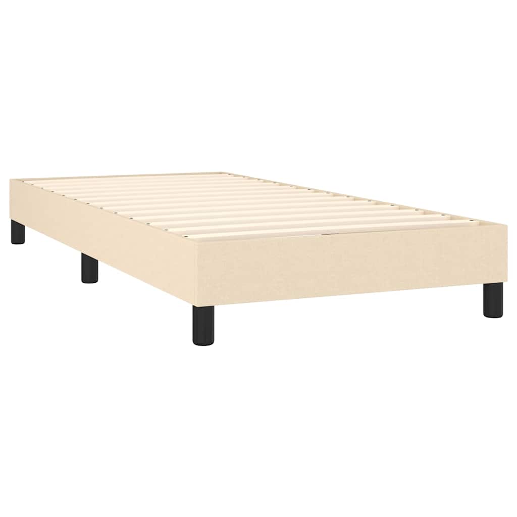 Krevet s oprugama i madracem krem 90 x 190 cm od tkanine