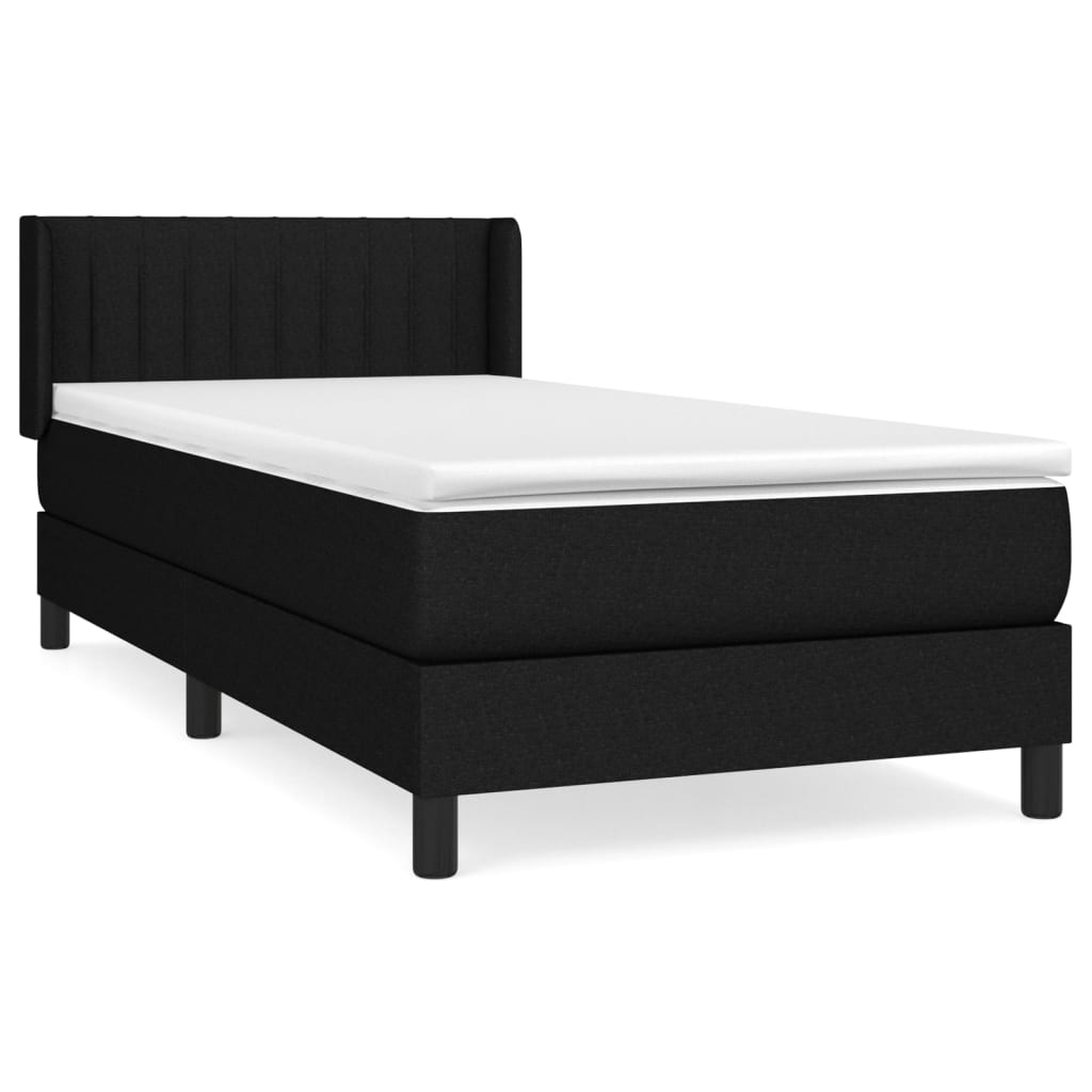 Box spring krevet s madracem crni 90x190 cm od tkanine