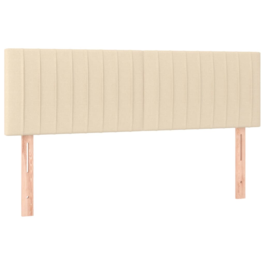 Krevet s oprugama i madracem krem 140x200 cm od tkanine