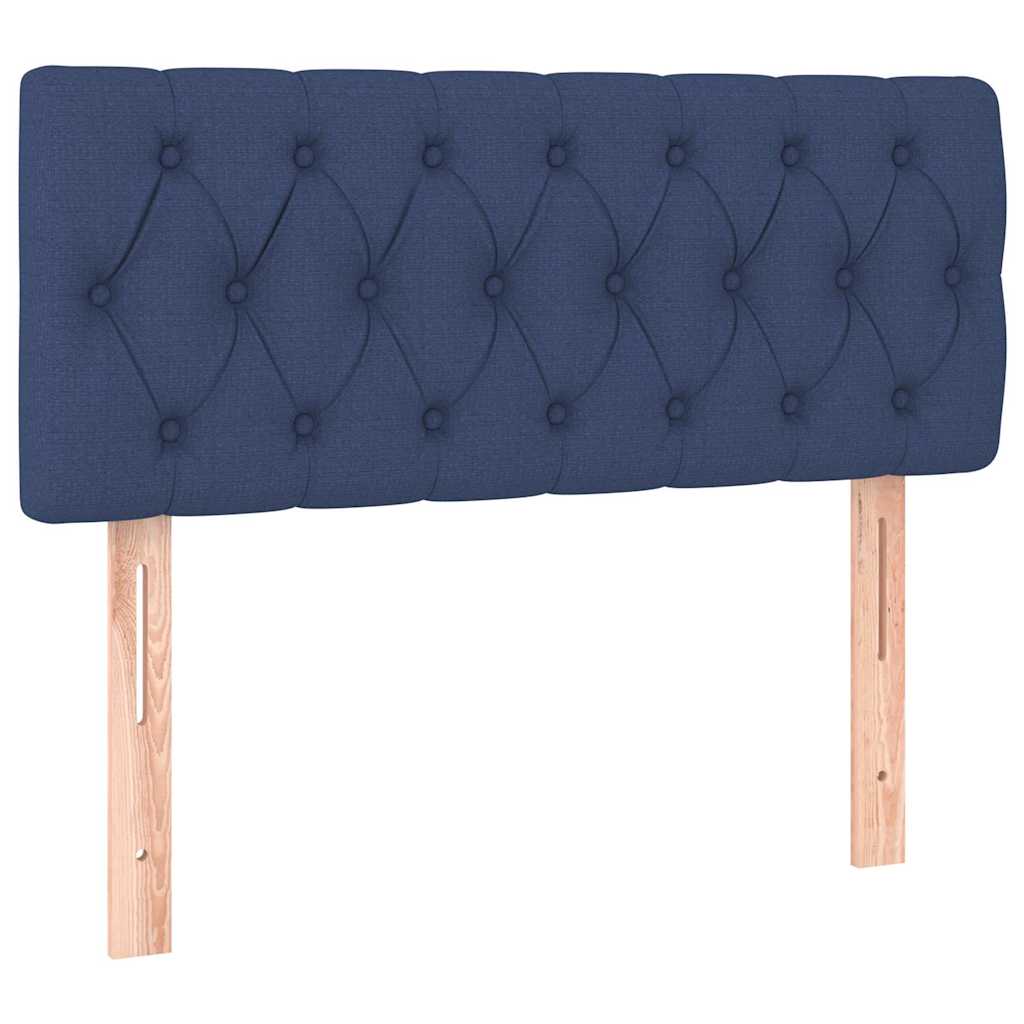 Krevet s oprugama i madracem plavi 90 x 190 cm od tkanine