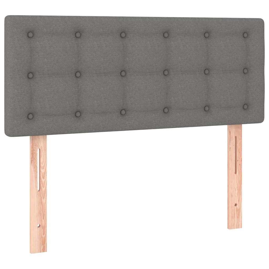 Krevet s oprugama i madracem tamnosivi 90 x 190 cm od tkanine