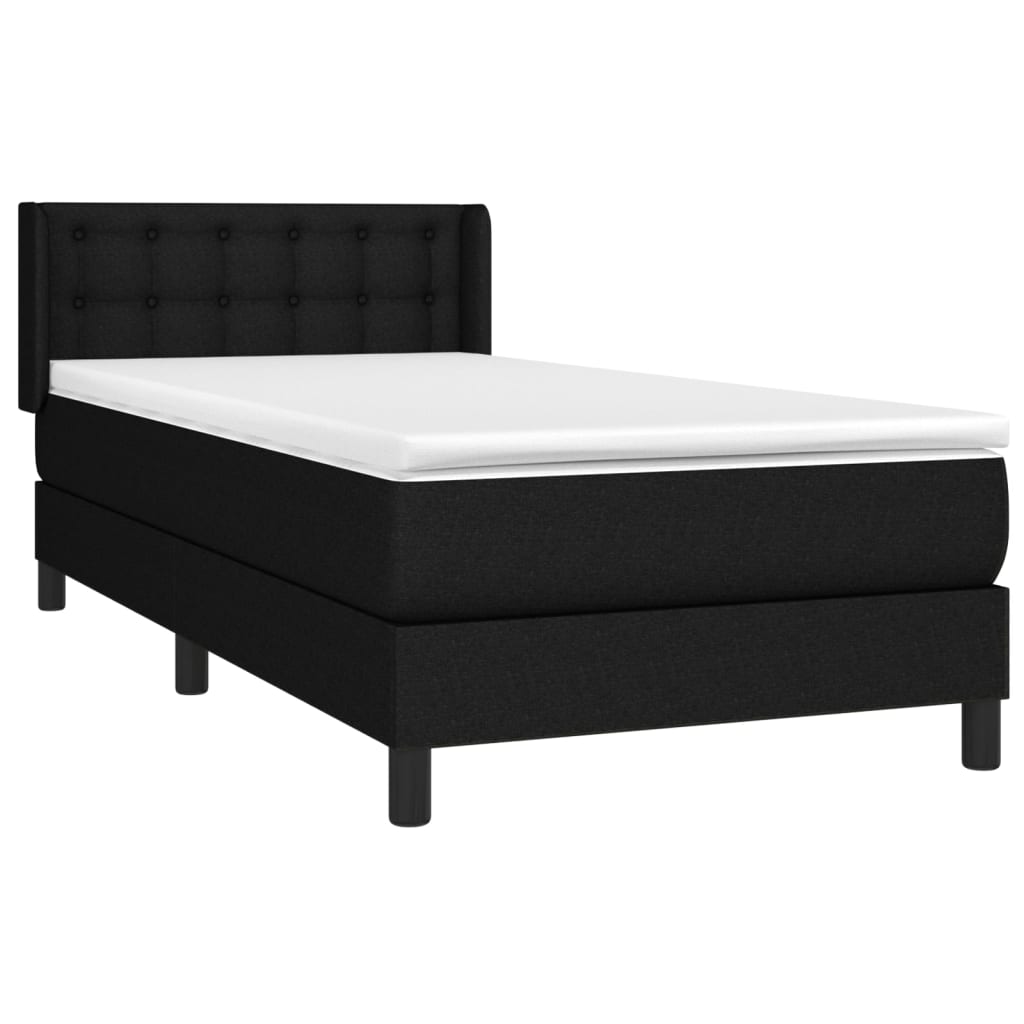 Box spring krevet s madracem crni 90x190 cm od tkanine