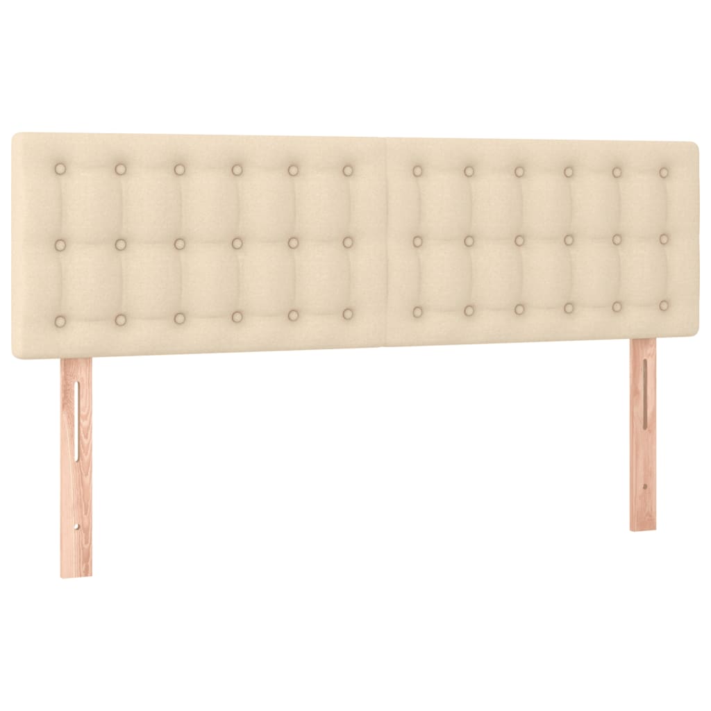 Krevet s oprugama i madracem krem 140 x 190 cm od tkanine