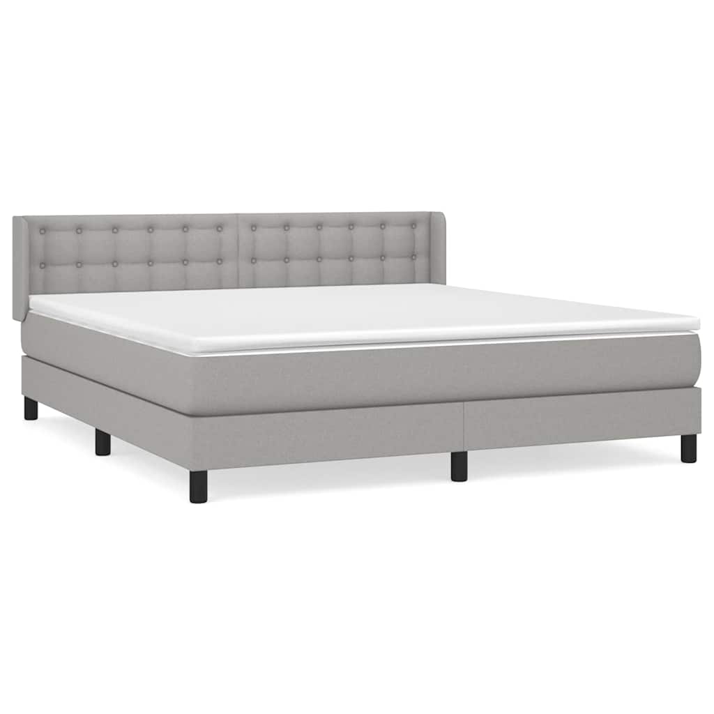 Krevet box spring s madracem svjetlosiva 160x200 cm tkanina