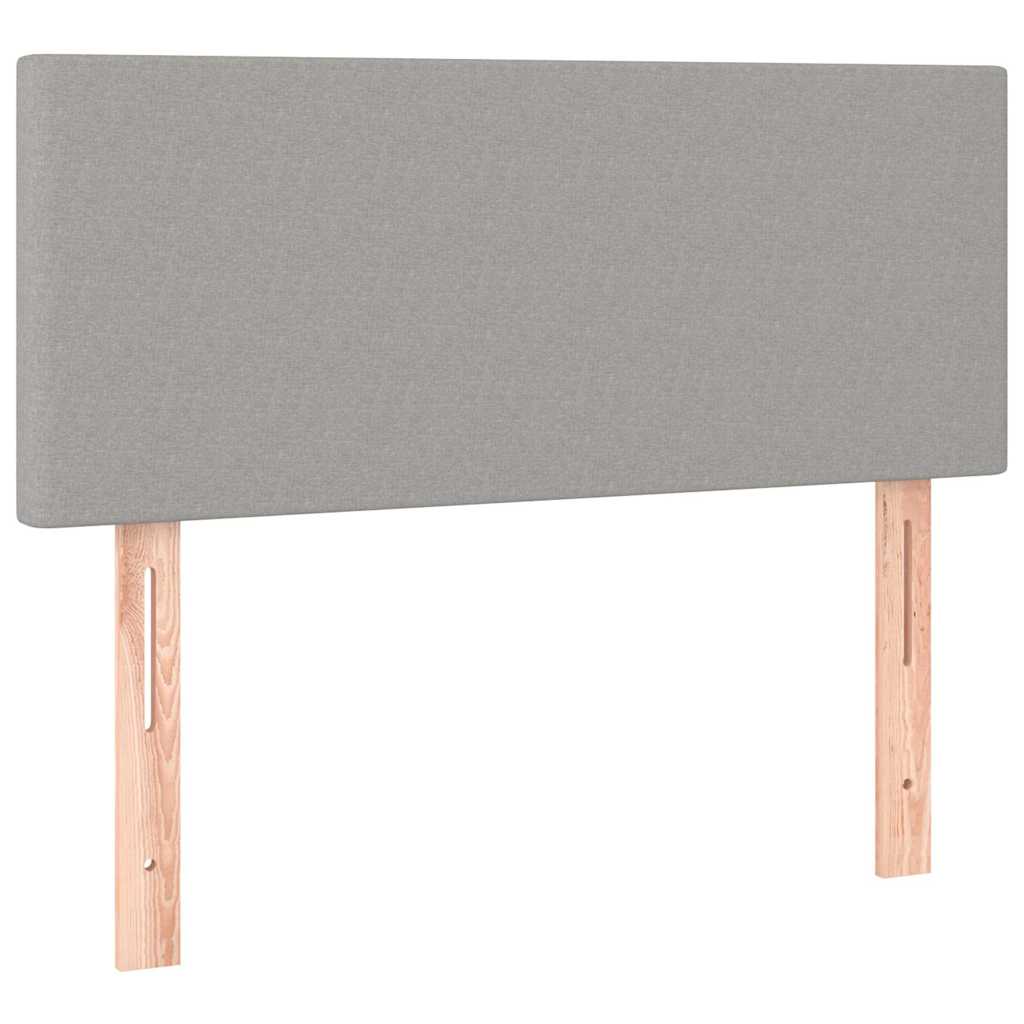 Box spring krevet s madracem svjetlosivi 90x190 cm od tkanine