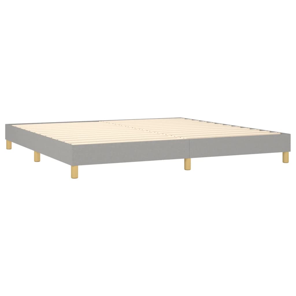 Krevet s oprugama i madracem svjetlosivi 200 x 200cm od tkanine