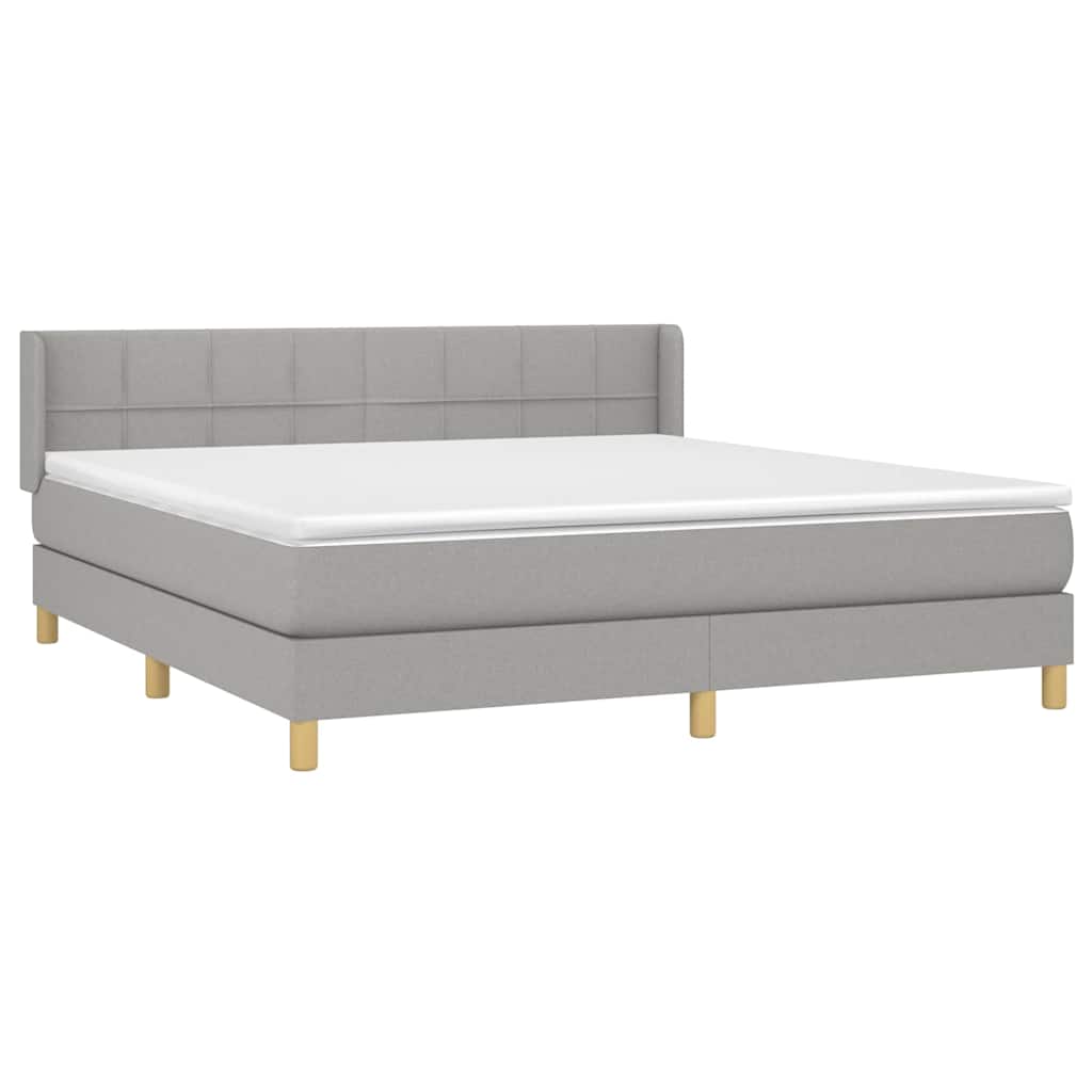Krevet box spring s madracem svjetlosiva 160x200 cm tkanina