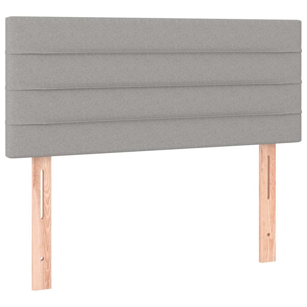 Box spring krevet s madracem svjetlosivi 90x190 cm od tkanine