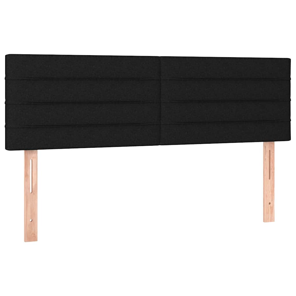 Krevet s oprugama i madracem crni 140 x 190 cm od tkanine
