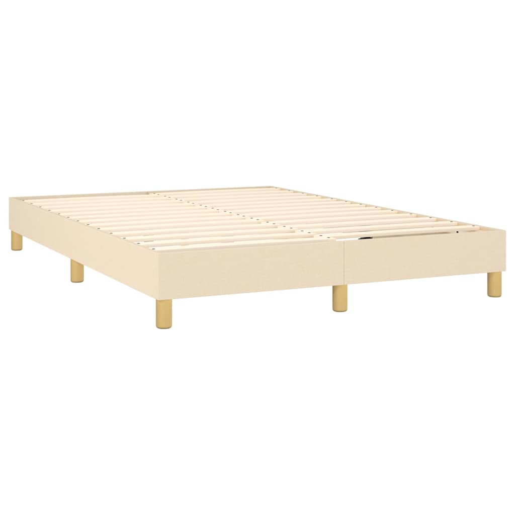 Krevet s oprugama i madracem krem 140 x 190 cm od tkanine
