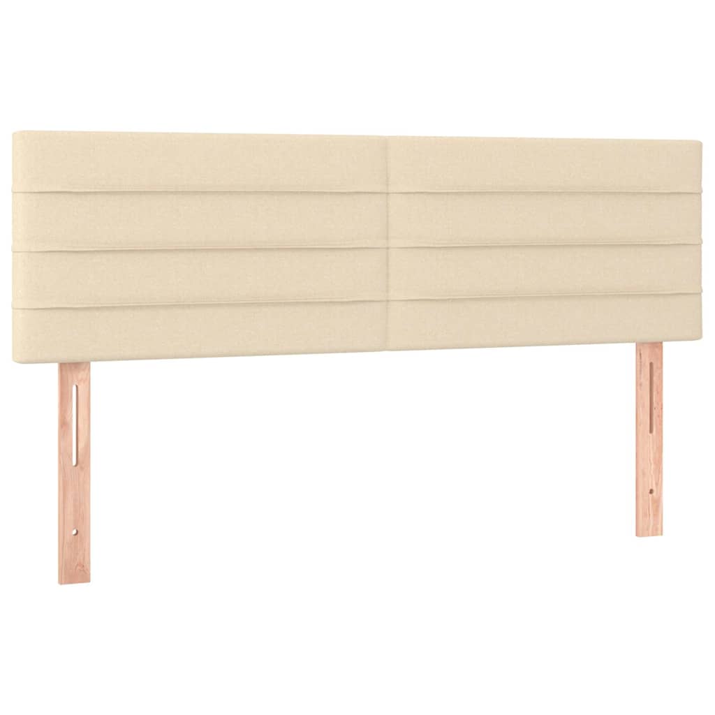 Krevet s oprugama i madracem krem 140 x 190 cm od tkanine