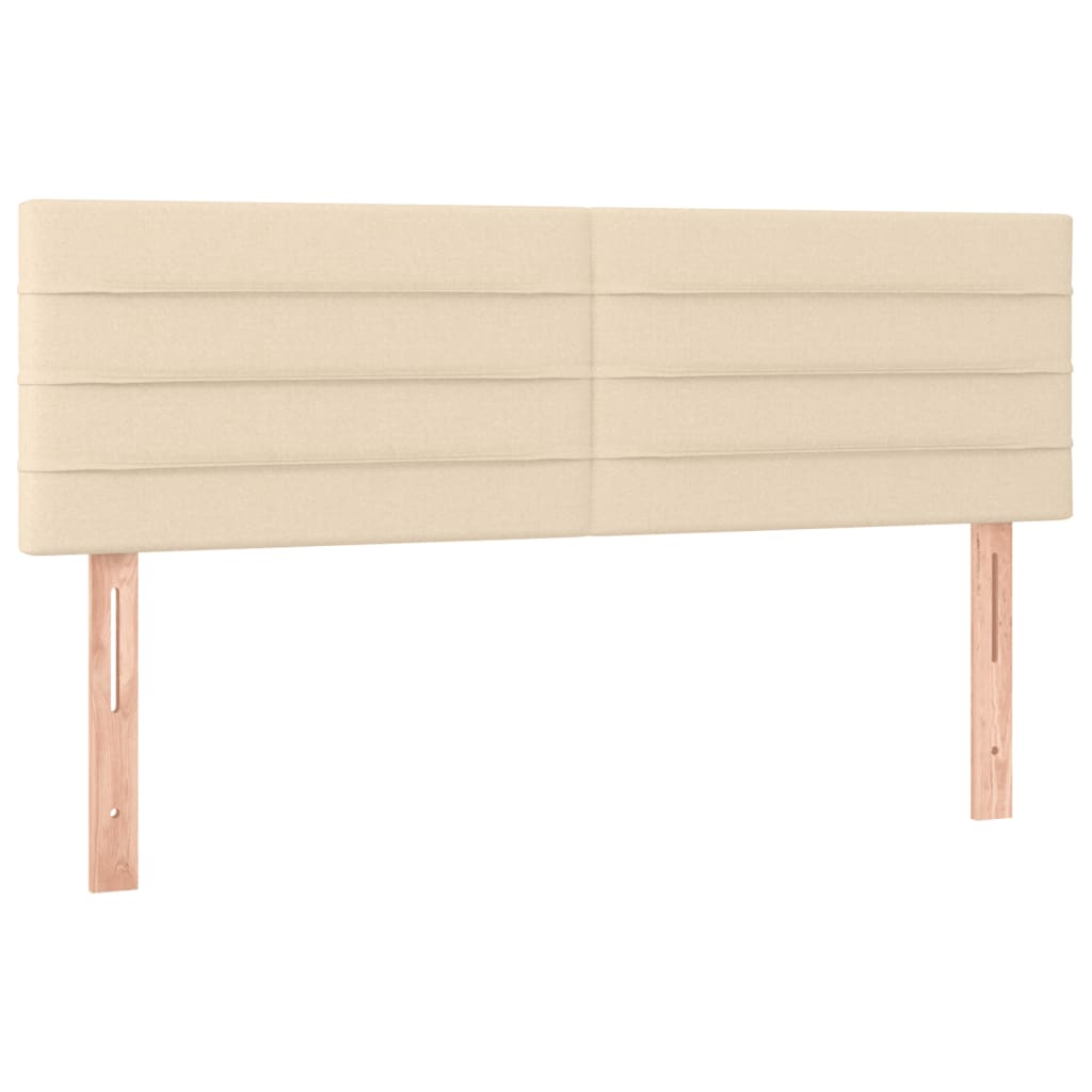 Krevet s oprugama i madracem krem 140x200 cm od tkanine