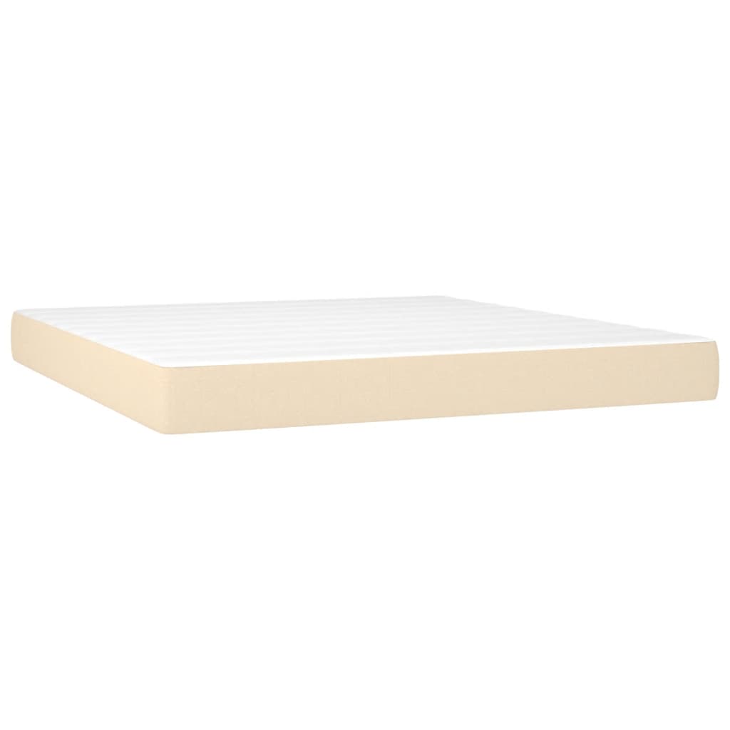 Krevet s oprugama i madracem krem 160x200 cm od tkanine
