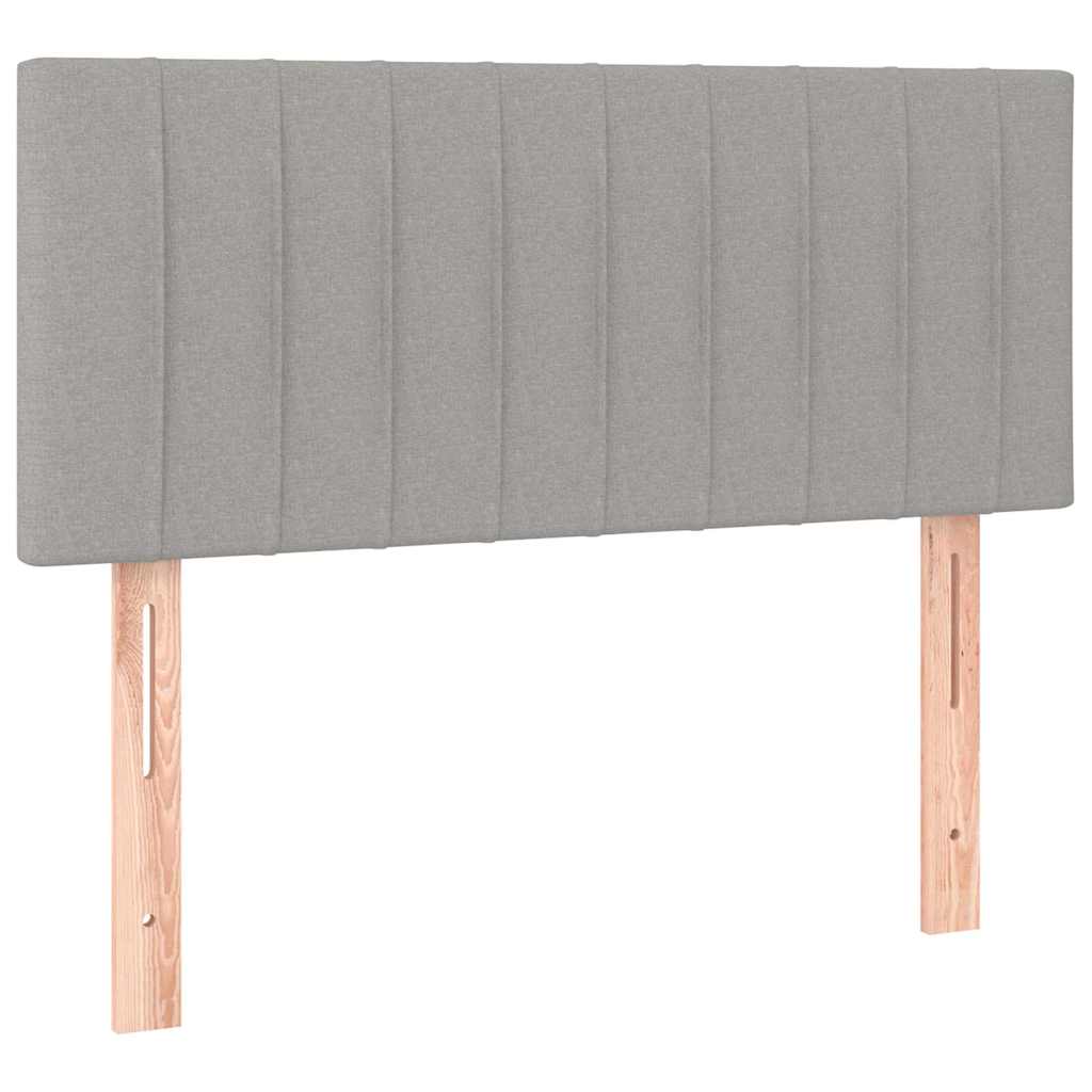 Box spring krevet s madracem svjetlosivi 90x190 cm od tkanine