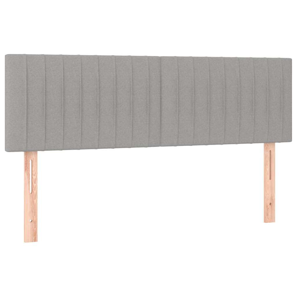 Krevet s oprugama i madracem svjetlosivi 140x190 cm od tkanine
