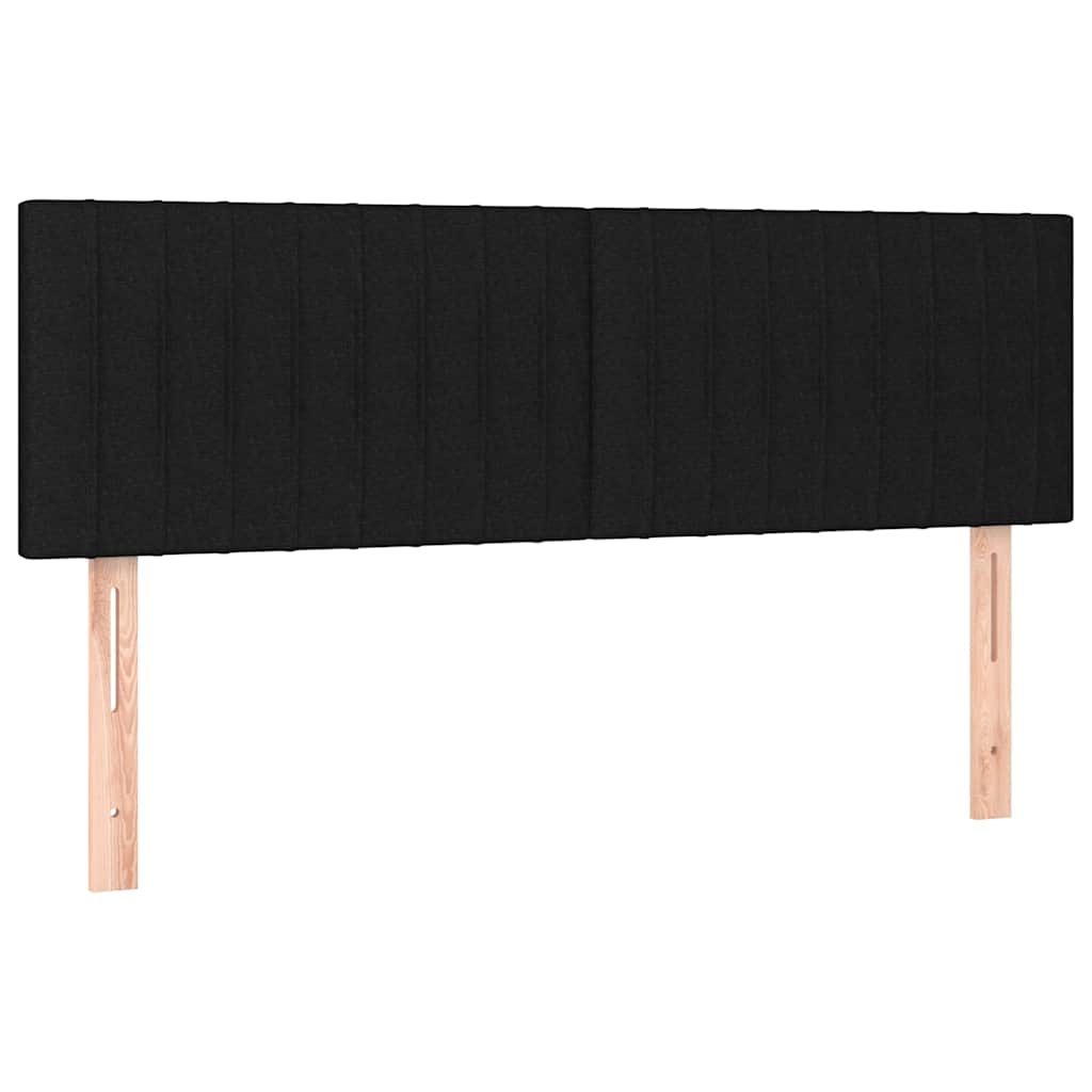 Krevet s oprugama i madracem crni 140 x 190 cm od tkanine