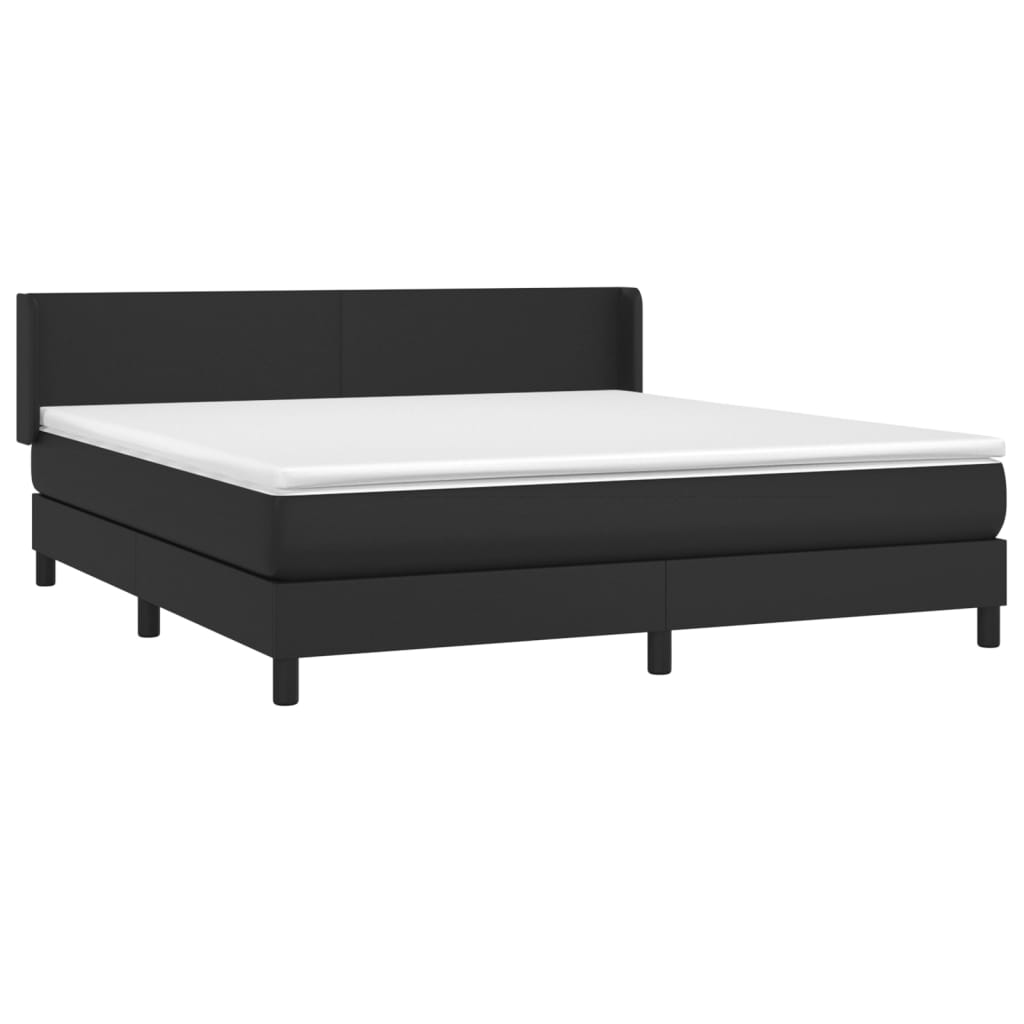 Krevet s oprugama i madracem crni 180 x 200 cm od umjetne kože