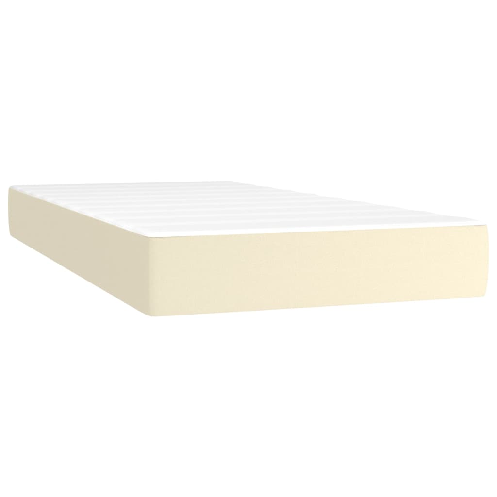 Krevet s oprugama i madracem krem 90 x 200 cm od umjetne kože