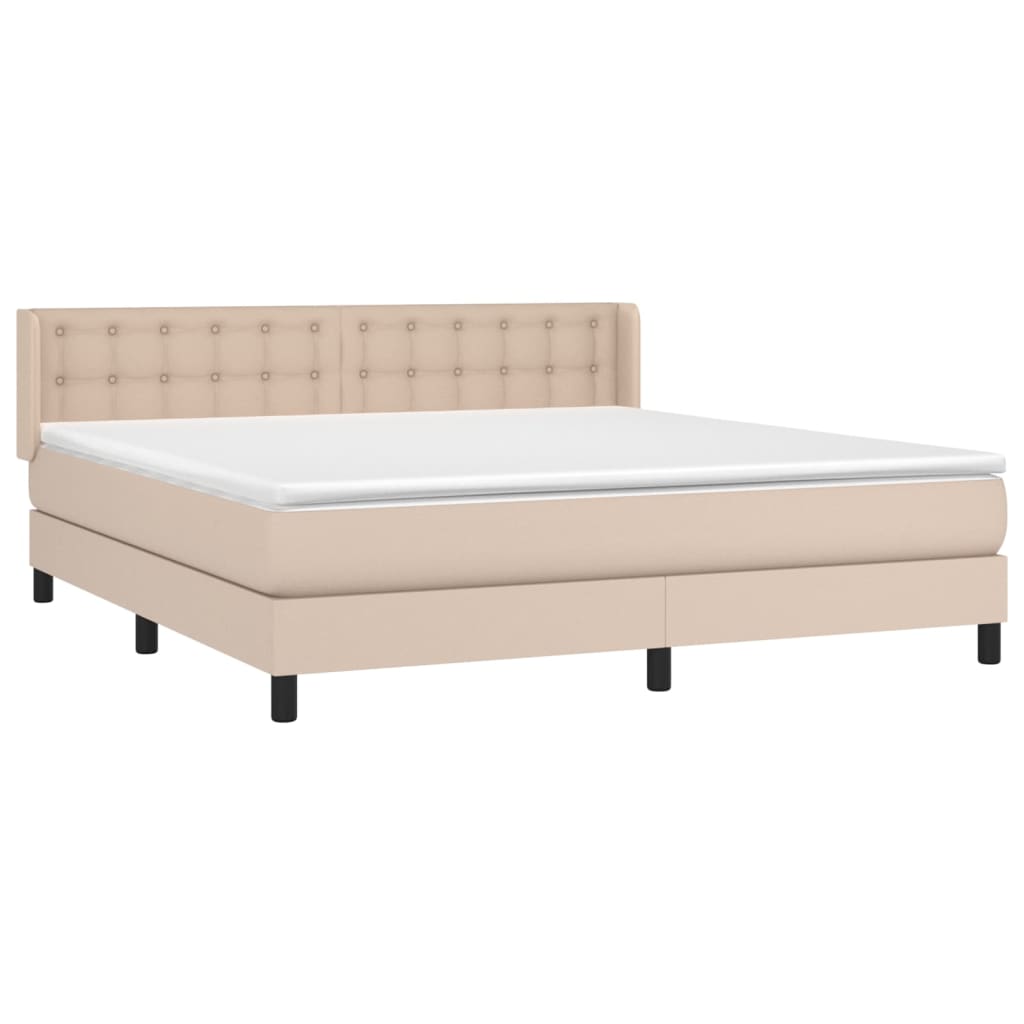 Krevet box spring s madracem cappuccino 180x200 cm umjetna koža