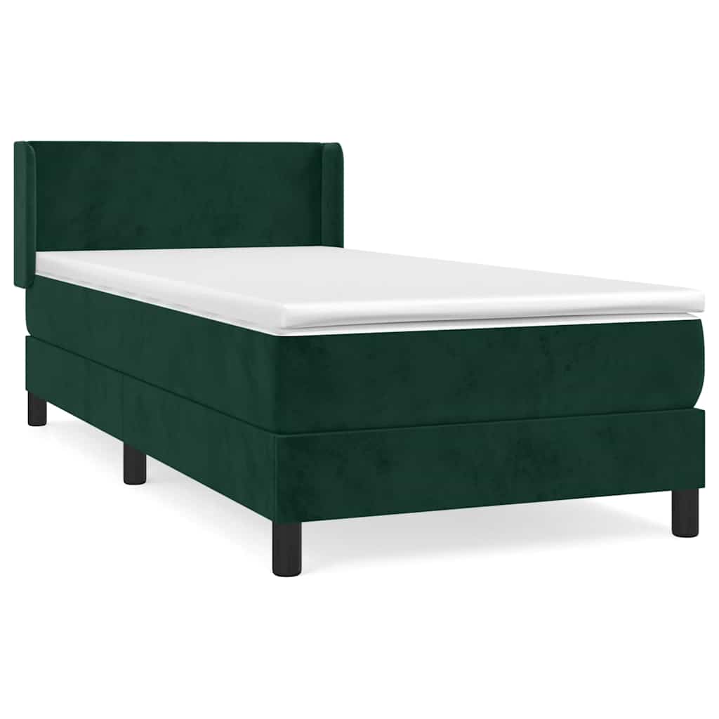 Box spring krevet s madracem tamnozeleni 80 x 200 cm baršunasti