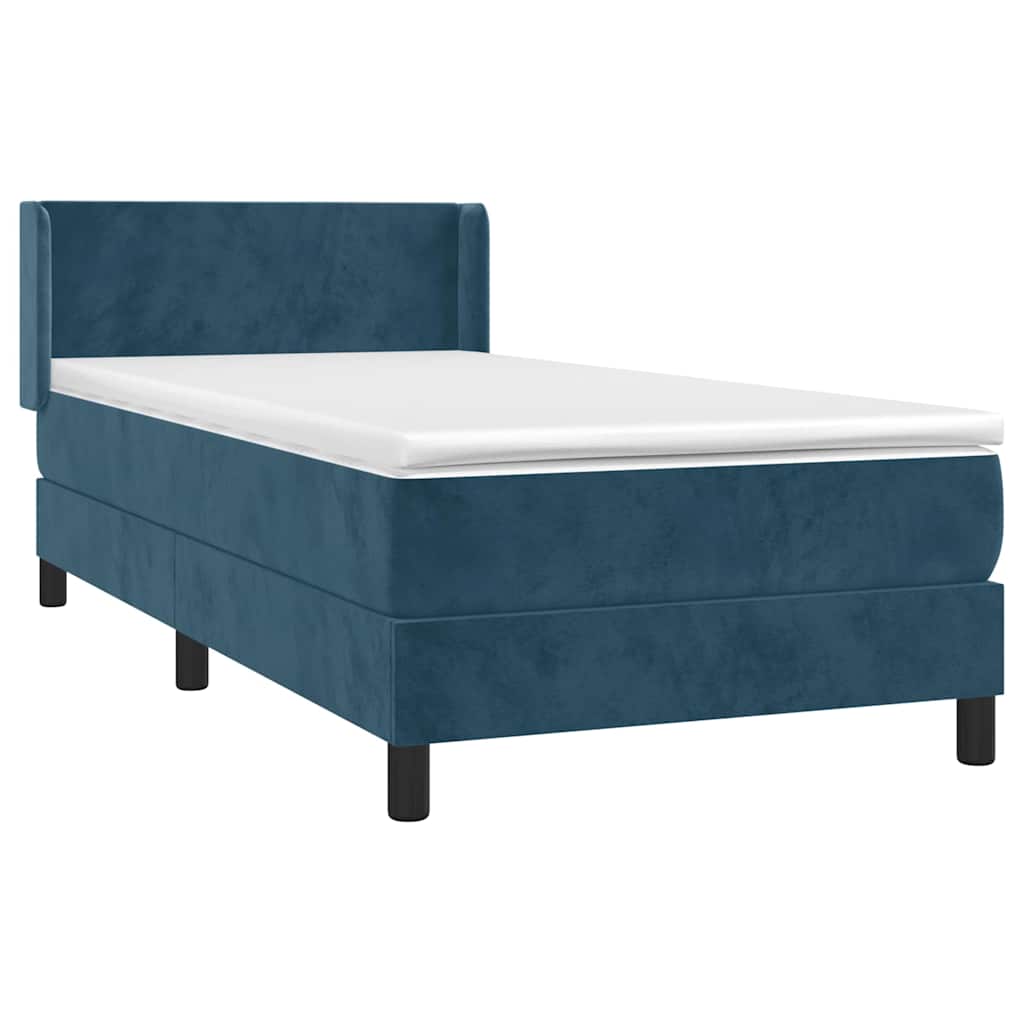 Box spring krevet s madracem tamnoplavi 100x200 cm baršunasti