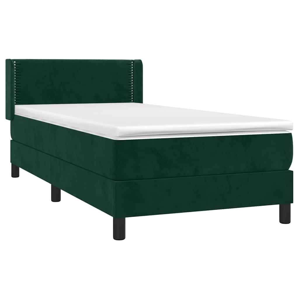 Box spring krevet s madracem tamnozeleni 100x200 cm baršunasti