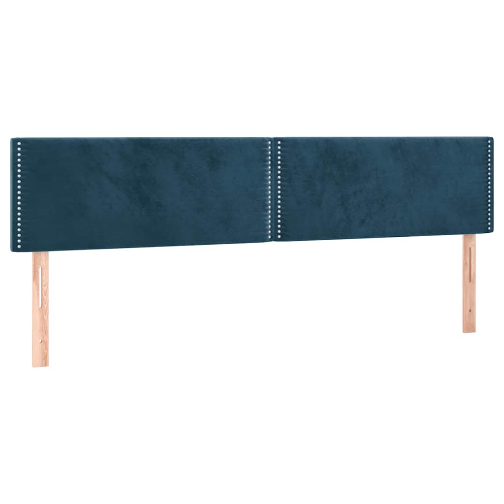 Krevet s oprugama i madracem tamnoplavi 200x200 cm baršunasti