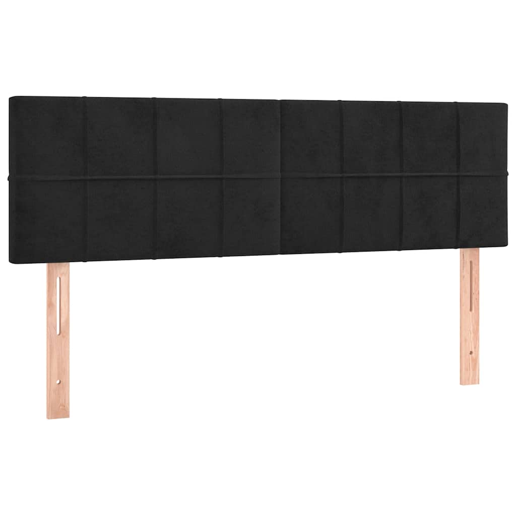 Krevet s oprugama i madracem crni 140x200 cm baršunasti