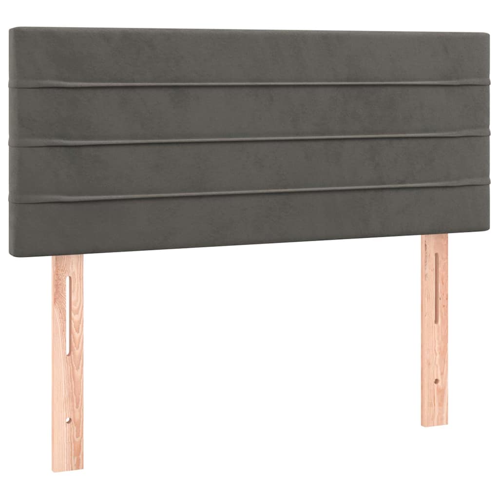 Box spring krevet s madracem tamnosivi 90x190 cm baršunasti