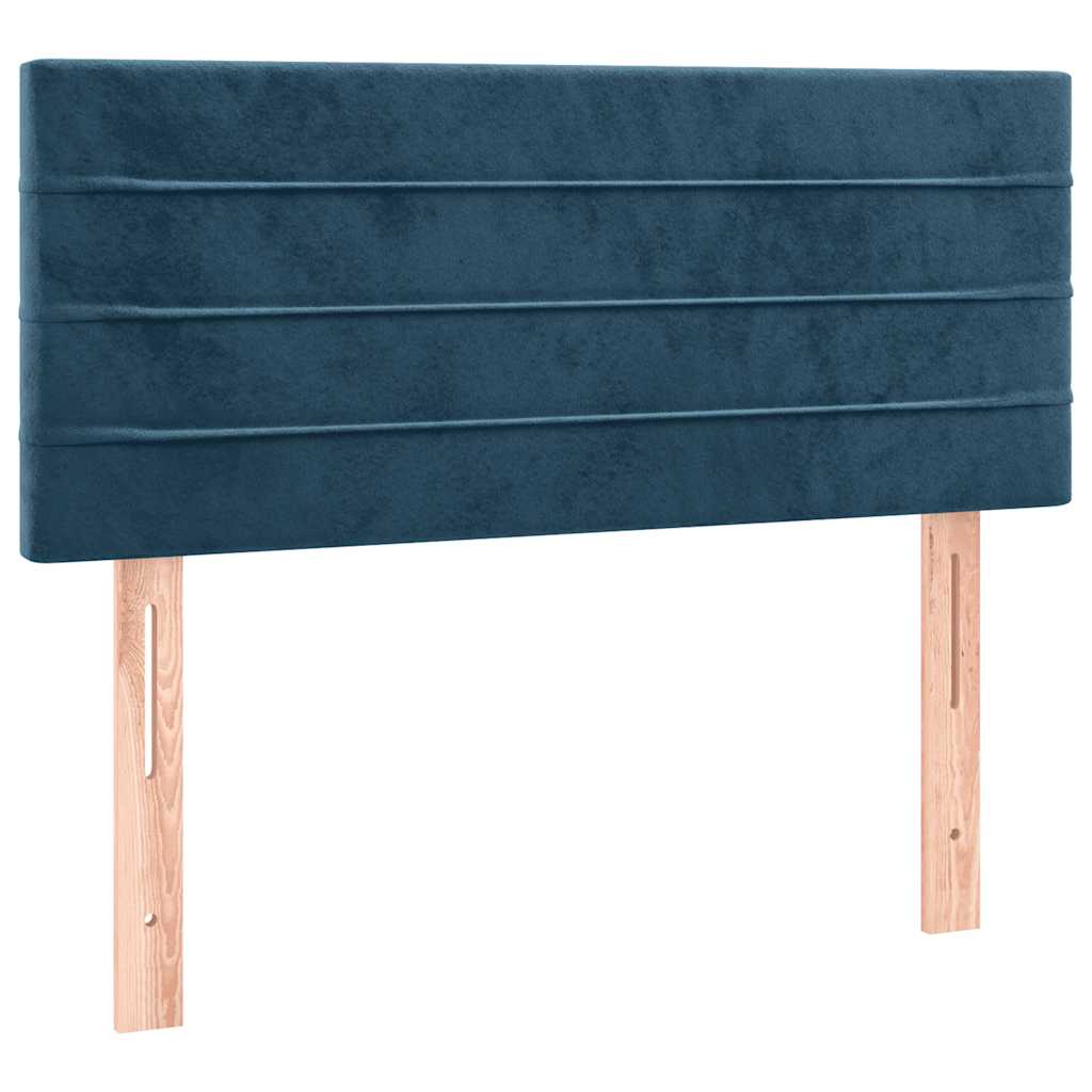 Box spring krevet s madracem tamnoplavi 100x200 cm baršunasti