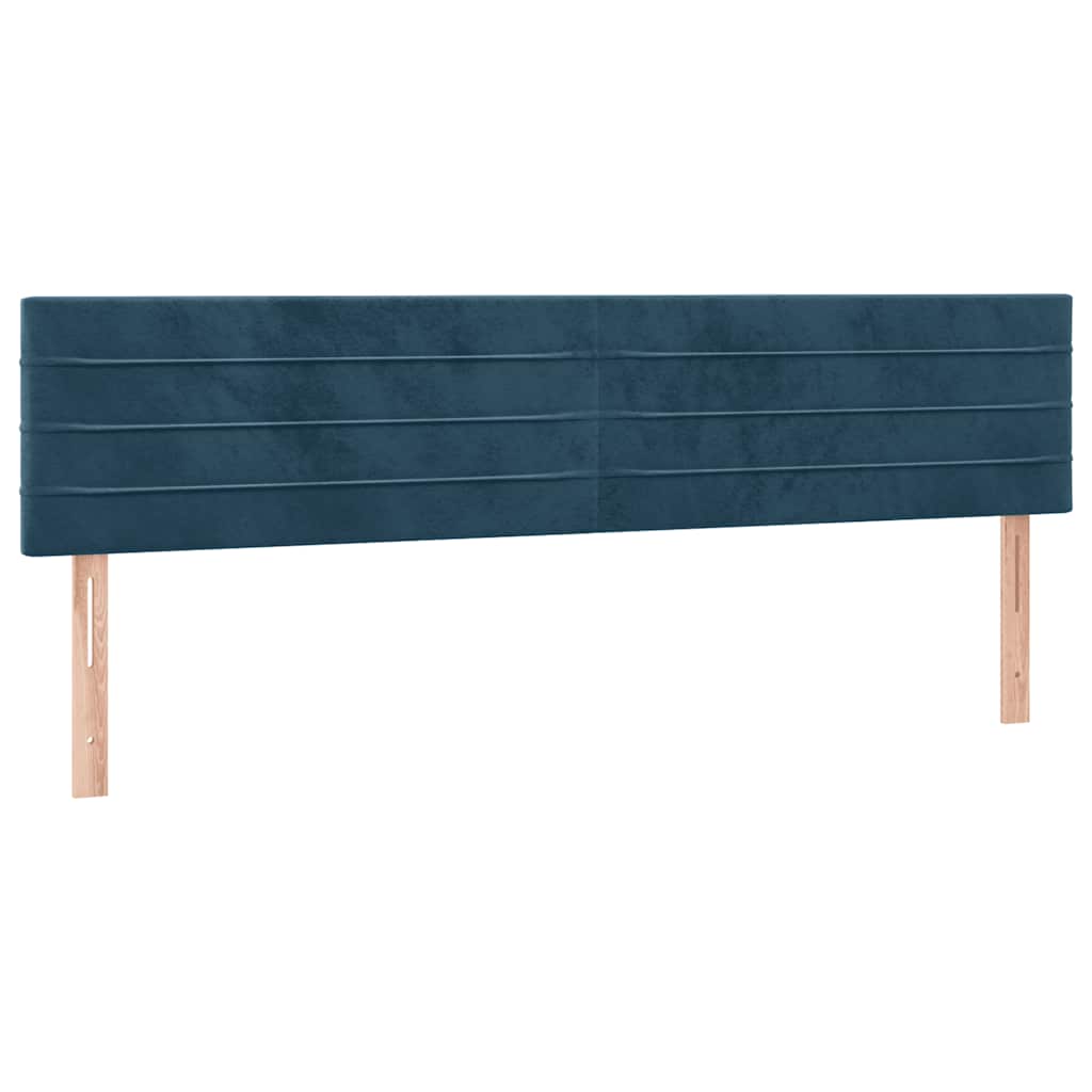 Krevet s oprugama i madracem tamnoplavi 160x200 cm baršunasti