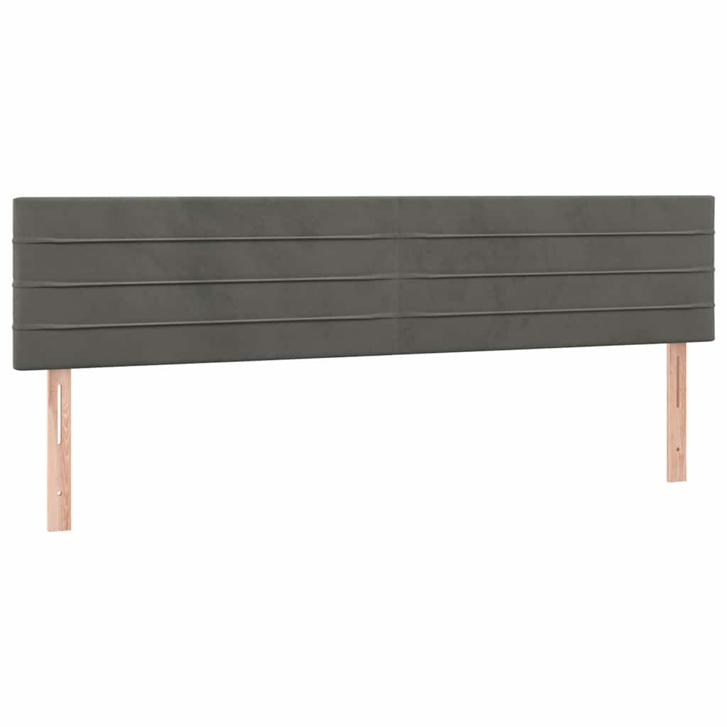 Krevet s oprugama i madracem tamnosivi 200x200 cm baršunasti