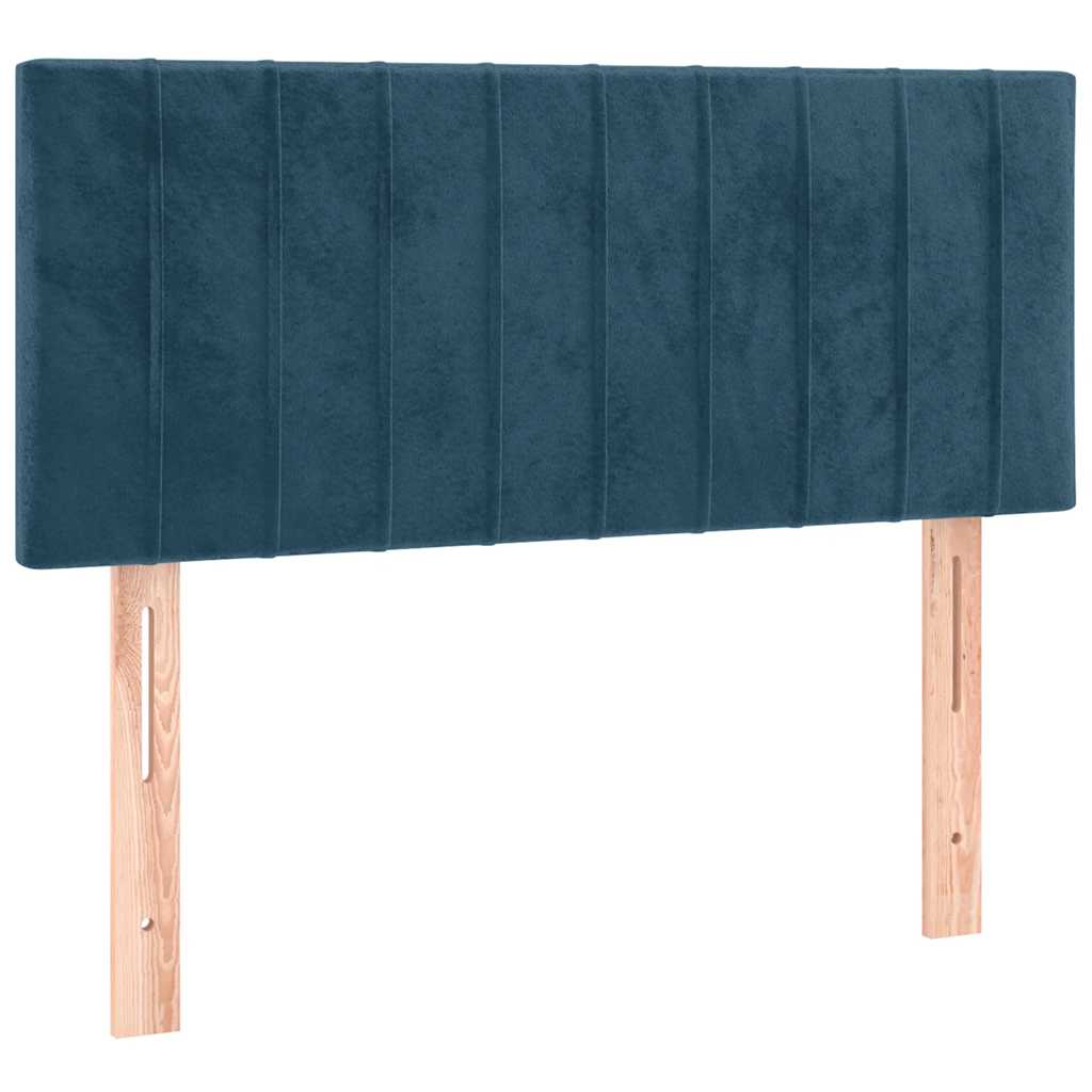 Box spring krevet s madracem tamnoplavi 90x200 cm baršunasti